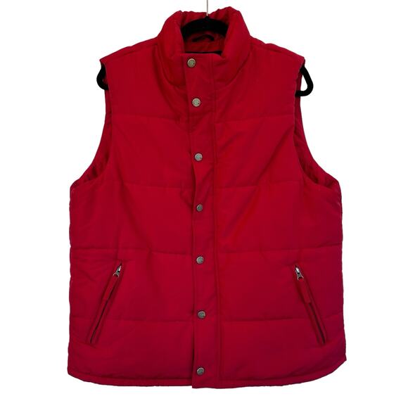 Mens Utility Quilted Vest Large Red Outdoor Workwear Layering Warm Functional - Picture 1 of 12